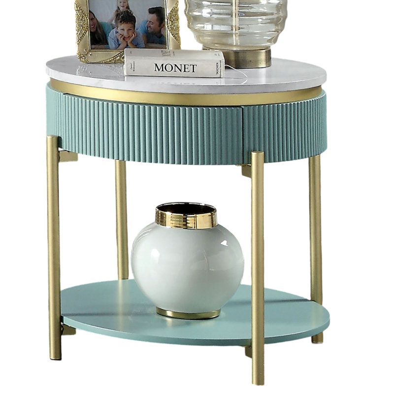 Table de bout Glam Contemporary, Sarcelle