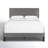 Full Size Dark Grey Velvet Upholstered Platform Bed with Adjustable Headboard, Modern Bed Frame with Wood Slats, No Box Spring Needed-1428527536-1428527537