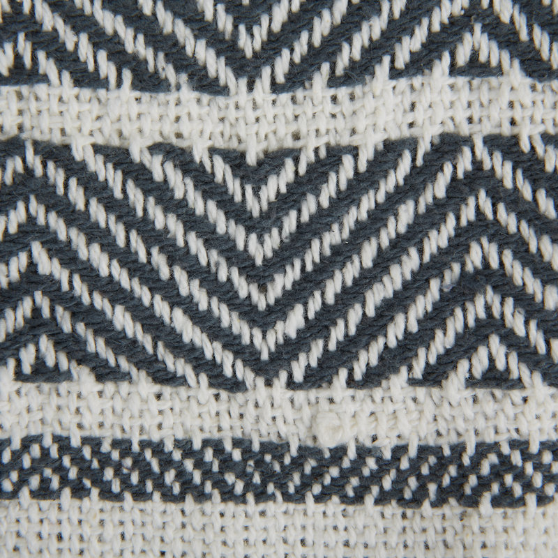 Black and Mineral Cotton Chevron Throw Blanket, 50x60"