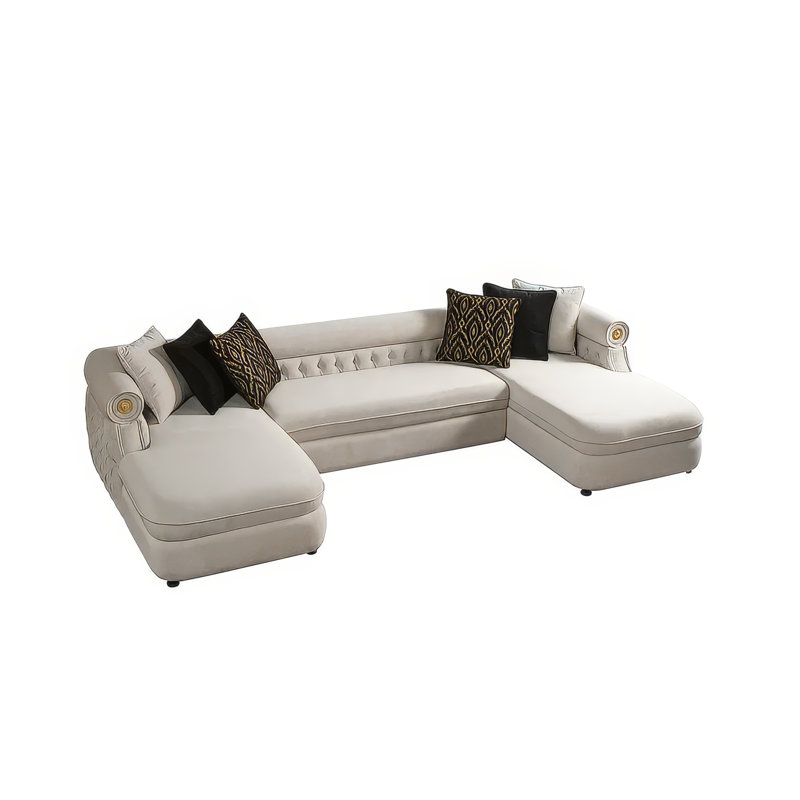 Canapé modulaire Shushan, Tissu crème
