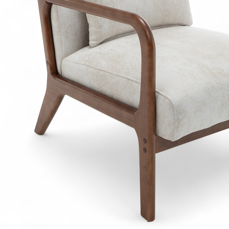 Alisija Upholstered Armchair, Beige Suede