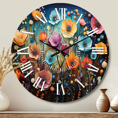 Horloge murale florale fantaisiste