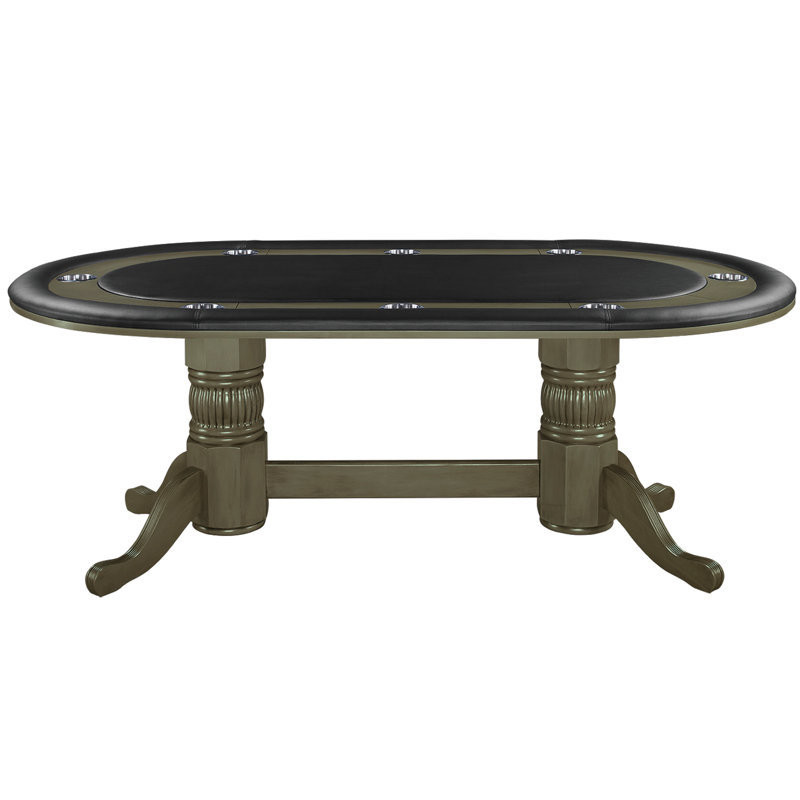 84" Slate Wood and Vinyl Poker Game Table