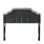 Tête de lit en tissu gris pour la chambre à coucher - grand lit double et grand lit avec coutures contemporaines à boutons de diamants et magnifique garniture cloutée