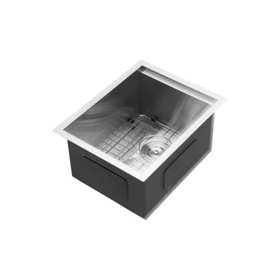 15" Undermount Sink In Kitchen Area, 15*19*10 Inch Stainless Steel, Workstation Option Type Version Type, T304 16G, Sound Mitigation Feature Version, Unobstructed Drain Capacity, Brushed Nickel
