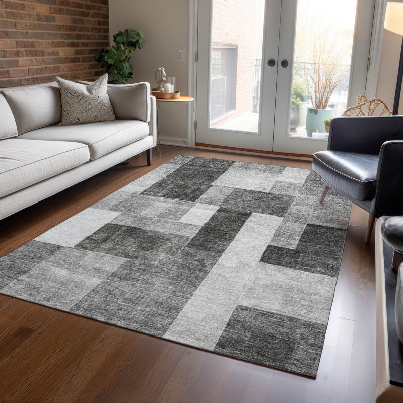 Tapis intérieur / extérieur gris Wovari , 2 pi 6 po x 3 pi 10 po