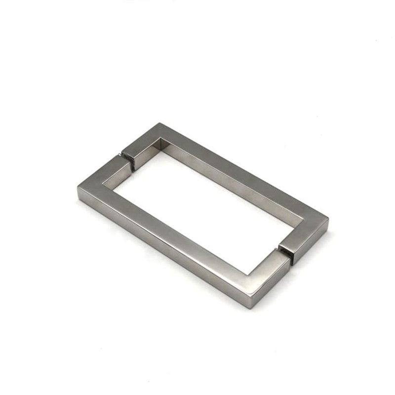 Poignées de porte carrées 8 po dos à dos, Nickel brossé