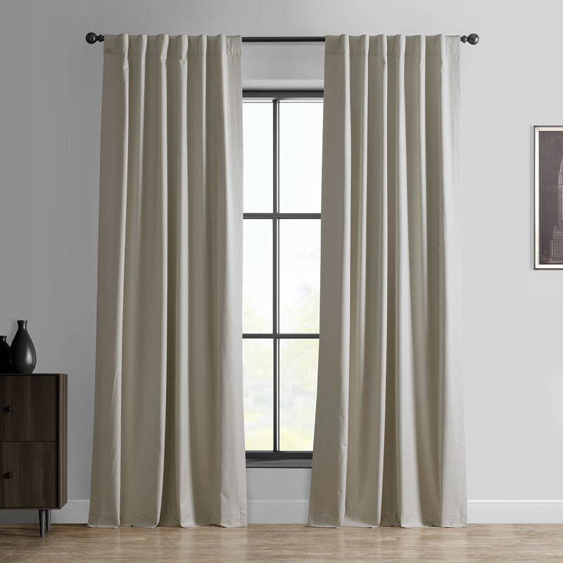 Kingsteignt Thermal Blackout Rod Pocket Single Curtain Panel, Dark Ivory, 50" W x 84" L