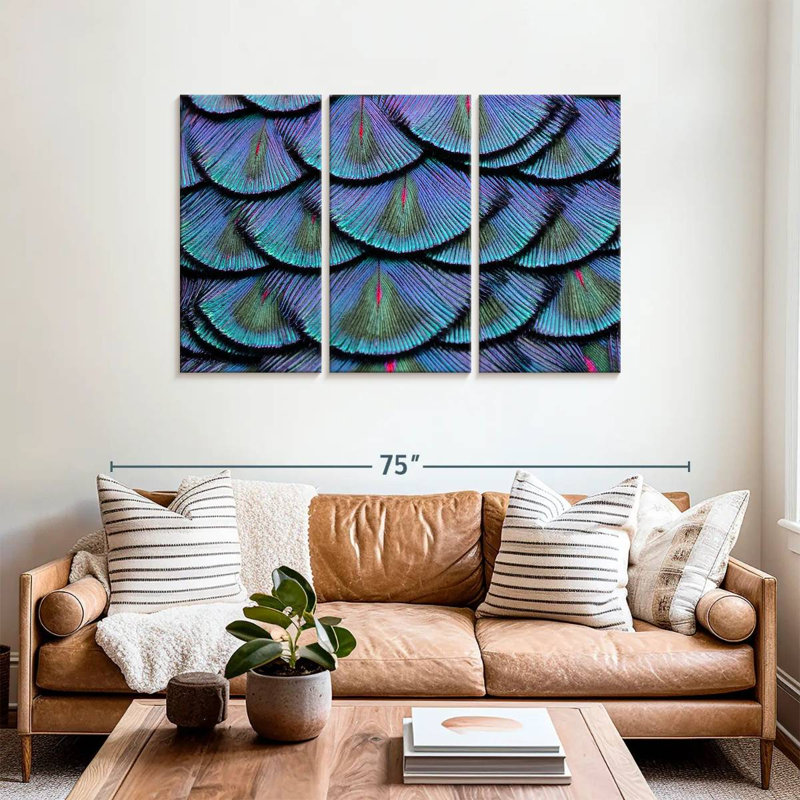 Peacock Tail Feathers, 36" H x 57" W