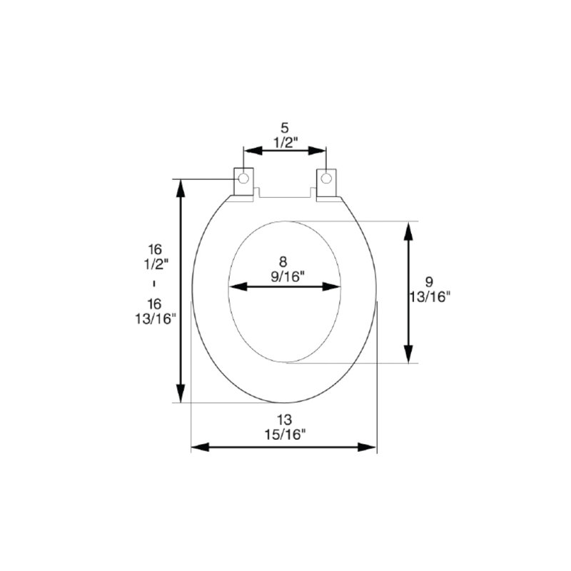 Round Toilet Seat and Lid, White