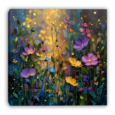 Twilight Blossom Field Wrapped Canvas Wall Art