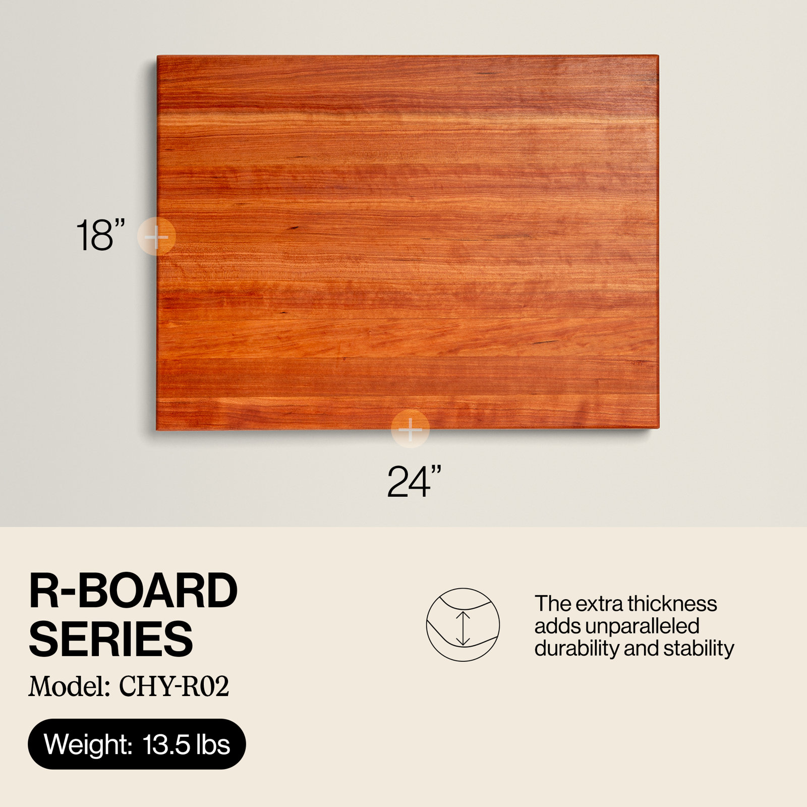 John Boos Edge Grain Reversible Cutting Board, Maple, 18" L x 12" W x 1.5" D