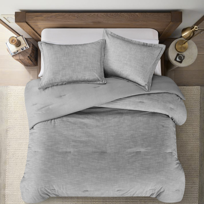 Ensemble d'édredon en duvet gris 100% coton à densité de tissage 140, Très grand lit