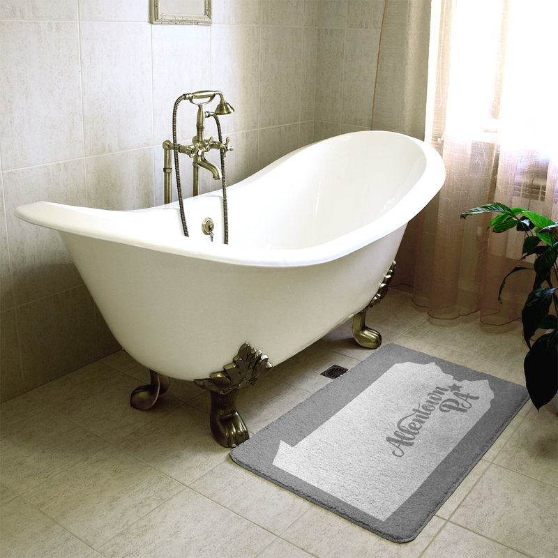 Tapis pour salle de bain allentown pennsylvanie, l 21 po x L 34 po, Gris, Allentown, Pennsylvanie