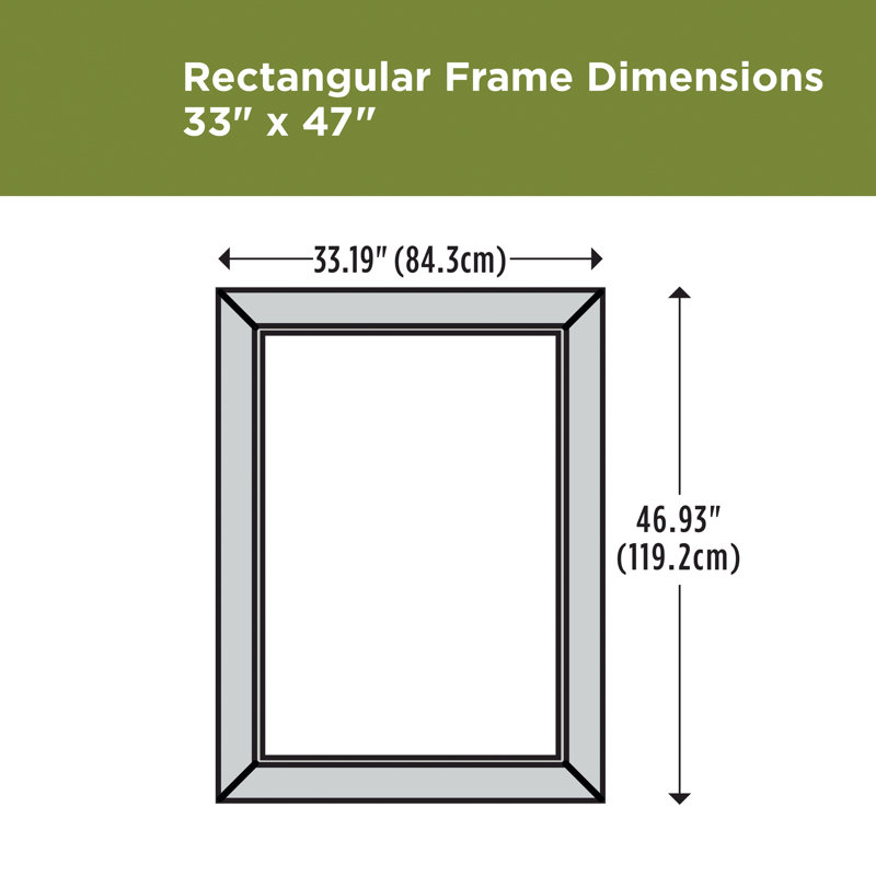 Miroir de salle de bain traditionnel, H 46,93 po x l 33,19 po x P 1,65 po, Chrome