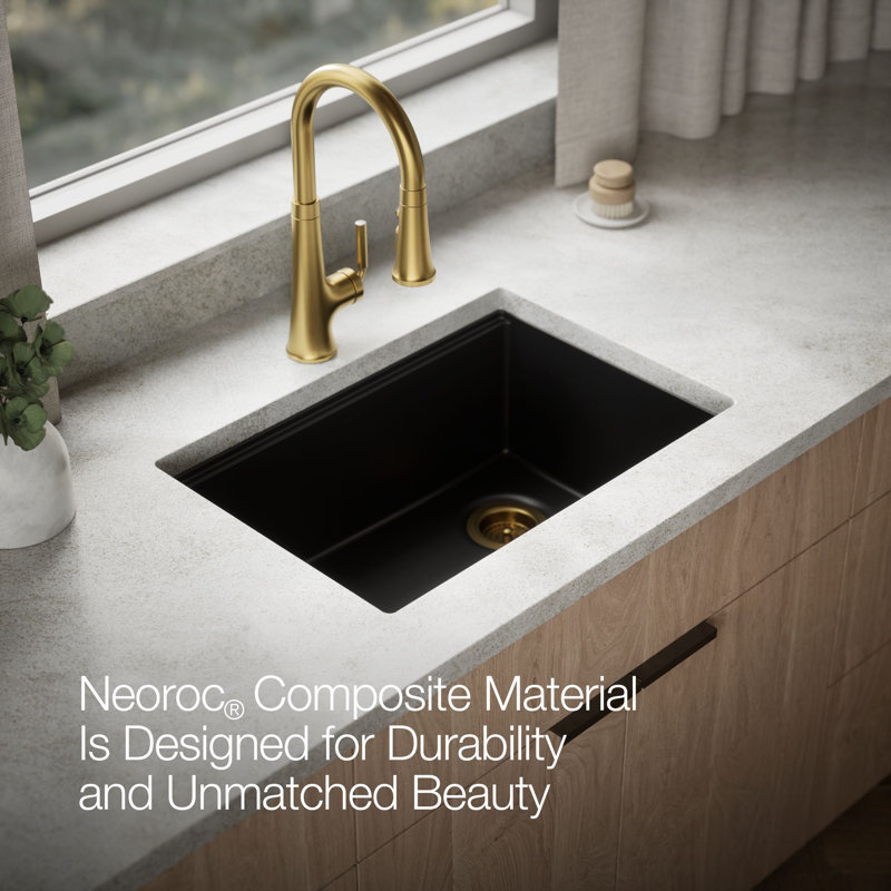 Billings Undermount Single-Bowl Workstation Kitchen Sink, Matte Black
