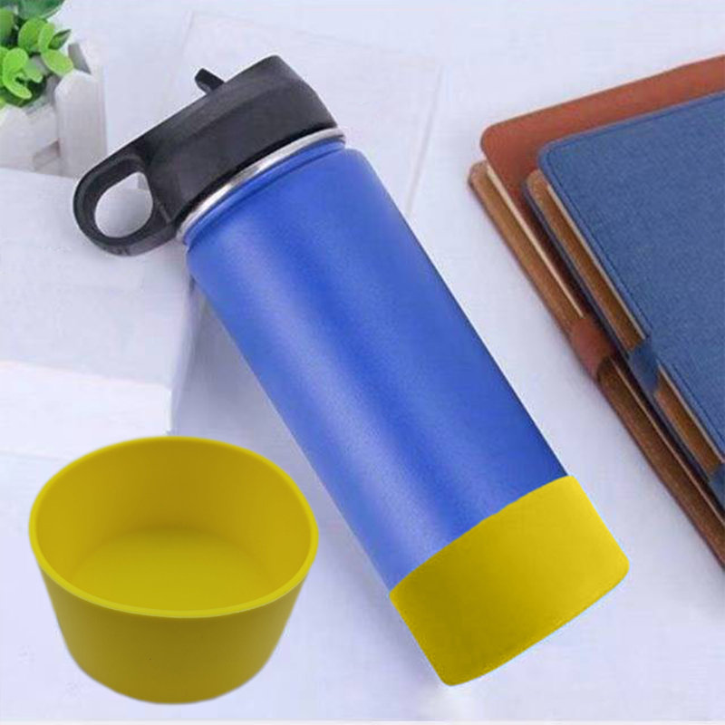 Bouteille d'eau en silicone antidérapant à haute température et contre-température, Jaune