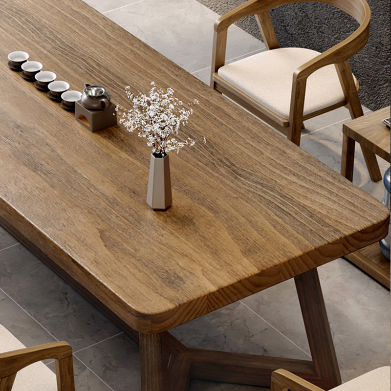 Tables de salle à manger en bois massif brun, H 29,53 po x L 62,99 po x l 31,50 po