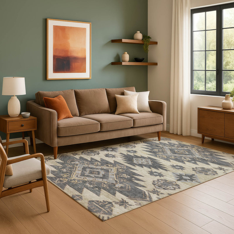 Premium Machine Washable Ralston AMF1945 Tribal Rug, Rectangle 2'6" x 3'10"