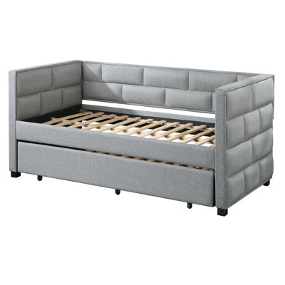 Schmitt Gray Tufted Daybed with Trundle