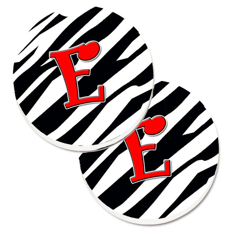 Sous-verre à cogramme initial de q tiger, E, Noir / Rouge