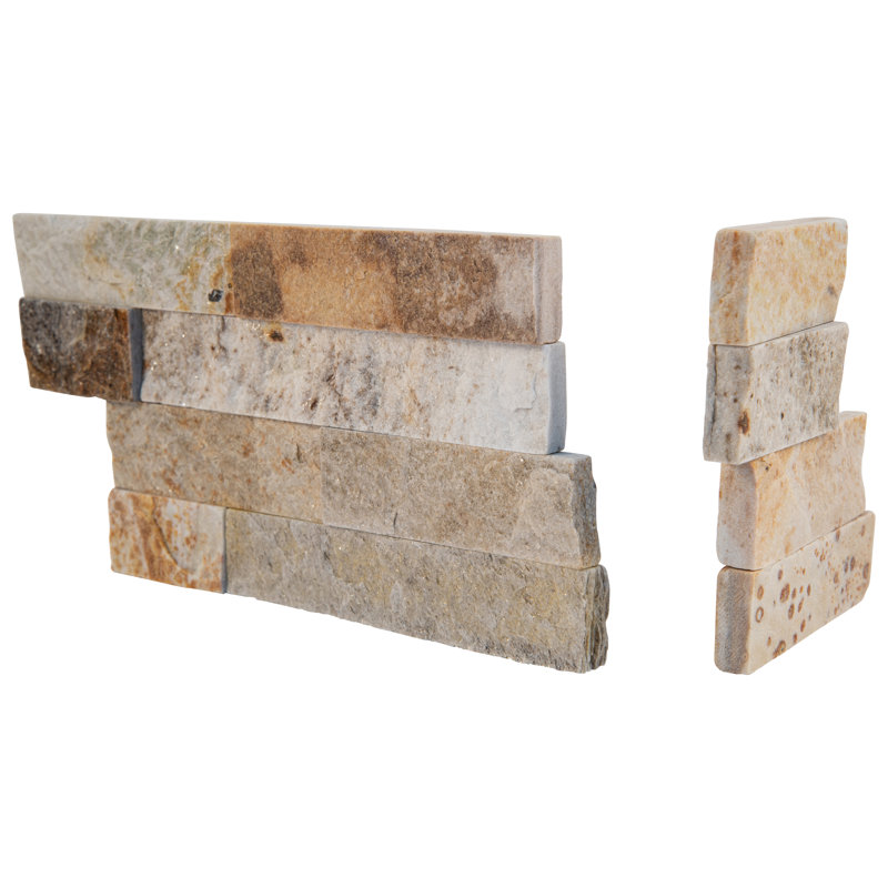 Stonecrest 6 in. x 18 in. Split Face Natural Stone Ledger Corner Wall Tile, Orinda Mesa