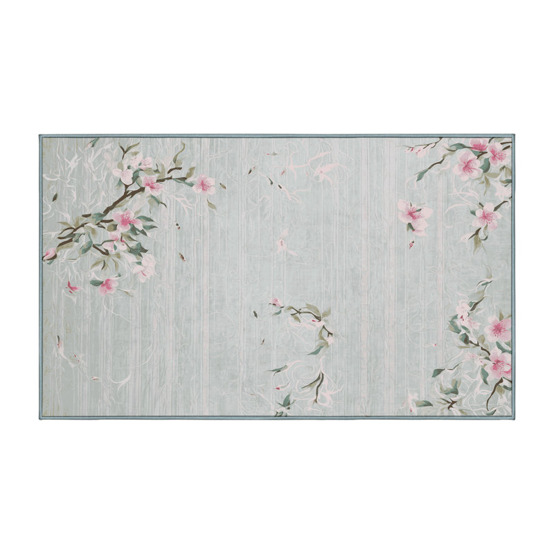 Tapis bleu lavable à la machine, Rectangle 8 pi x 10 pi