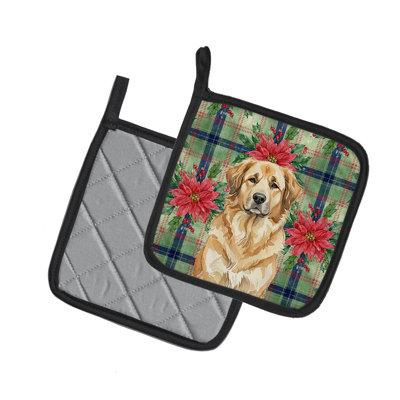 Paire de poignées Sandy Leonberger Christmas Poinsettas