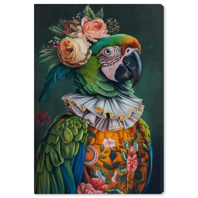 Art de la salle de bain «Parrot I» par Art Remedy, Toile tendue, H 24 po x l 16 po