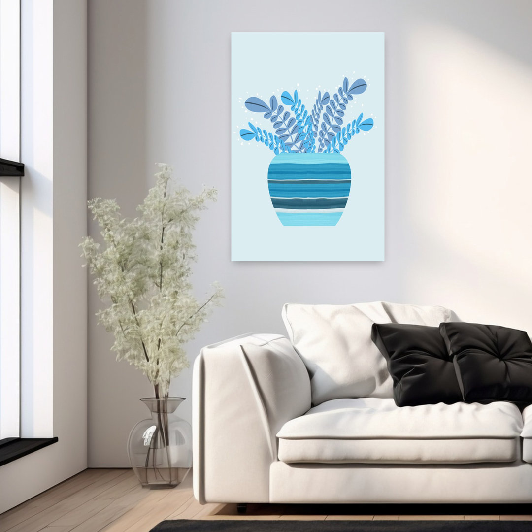 Potted Florals Boho Abstract Colorful Contemporary Flower Plant Wall Art