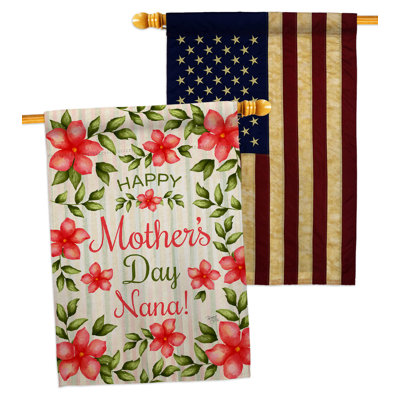 Double Sided 40'' H x 28'' W Polyester Mother's Day House Flag