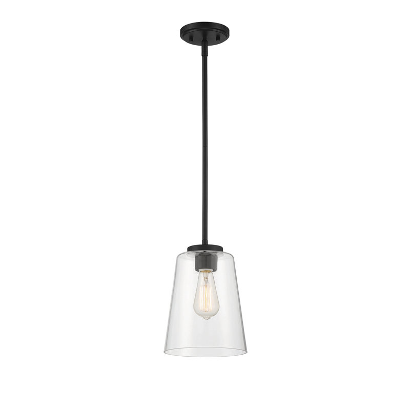 Luminaire suspendu conique à 1 lumière Macklin, Noir mat