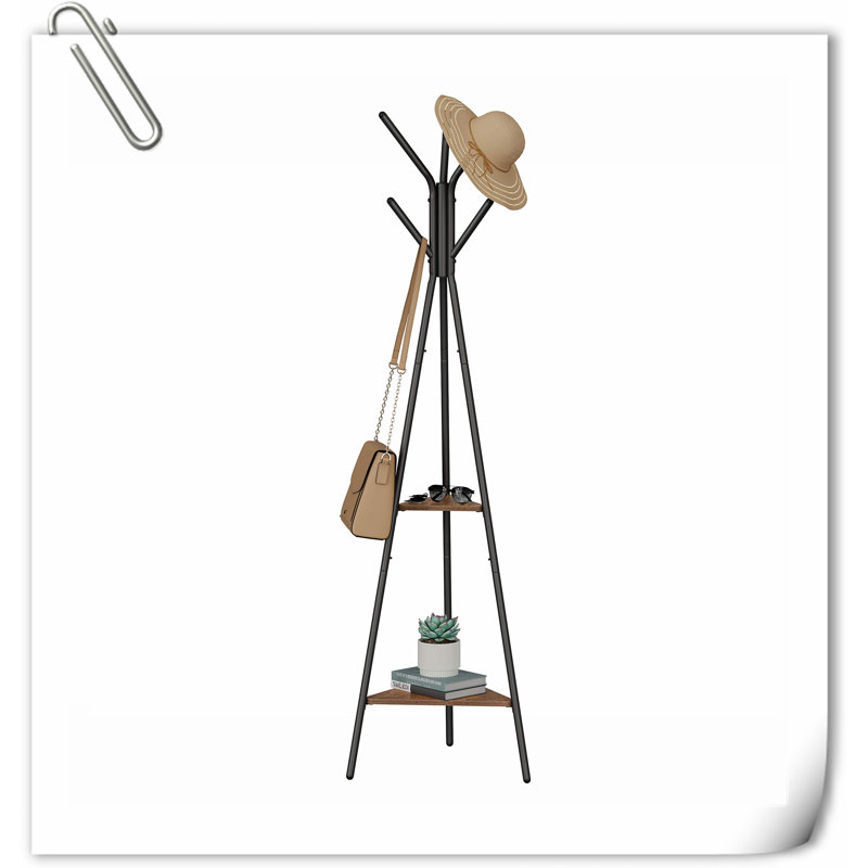 Benino Solid Wood Freestanding Coat Rack