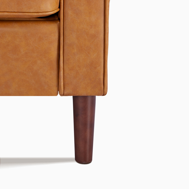 Artdeco Home Keven Camel Faux Leather Armchair, Similicuir orange