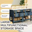 Meuble-lavabo de 60 po avec lavabo en céramique, apparence moderne bleue et dorée, rangement à 10 tiroirs, ensemble de meuble-lavabo simple 60 po-149320173
