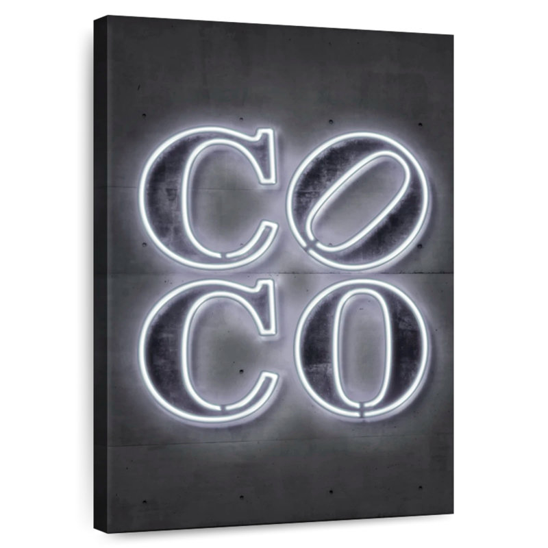 Enseigne néon coco, H 36 po x l 24 po
