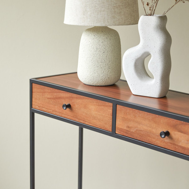 Agra 39.37'' W Solid Wood Console Table