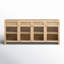 Buffet Stonewall en bois brun clair avec portes en verre-127657316