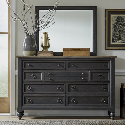 Americana Farmhouse 9 - Drawer Dresser with Mirror -  Liberty Furniture, LFI615-BR-ODM