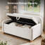 Banc de rangement rembourré 55,12 po, banc de bout avec dossier pour la chambre à coucher