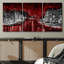Moody rouge foncé ville européenne et canal abstrait nature aquarelle art moderne rustique-102298856