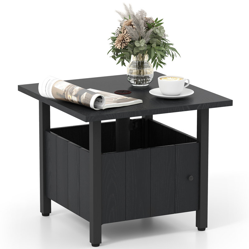 Square Outdoor with Umbrella Hole Side Table - 55 cm W 55 cm D