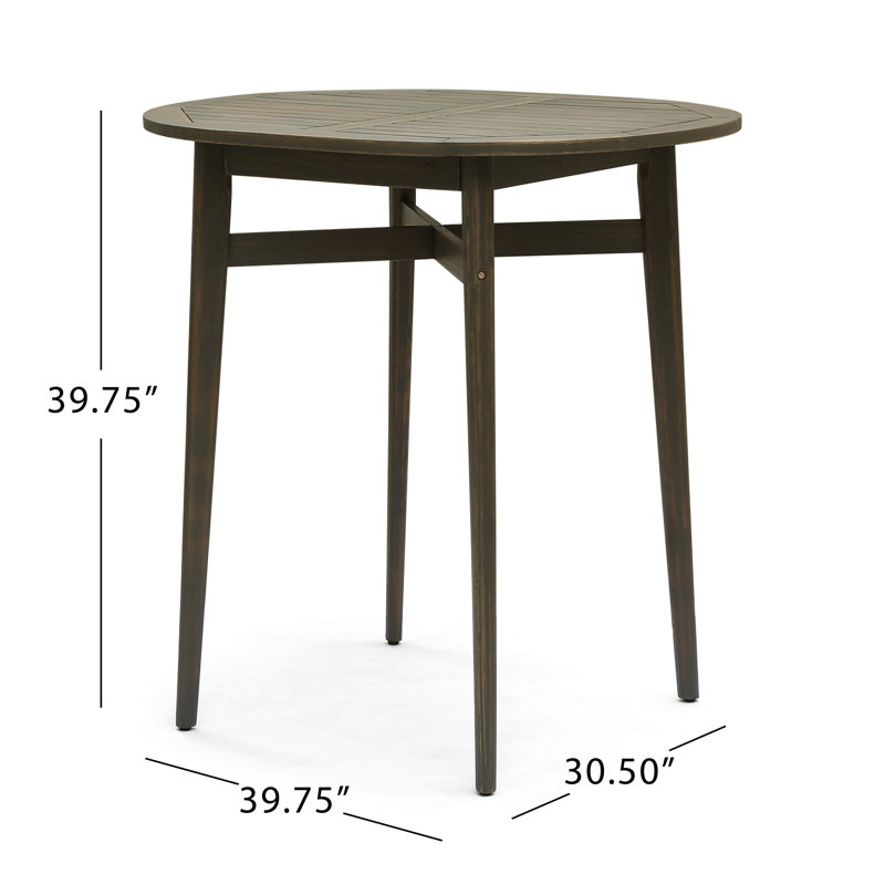 Ensemble repas extérieur pour 4 personnes Carlleen, Gris