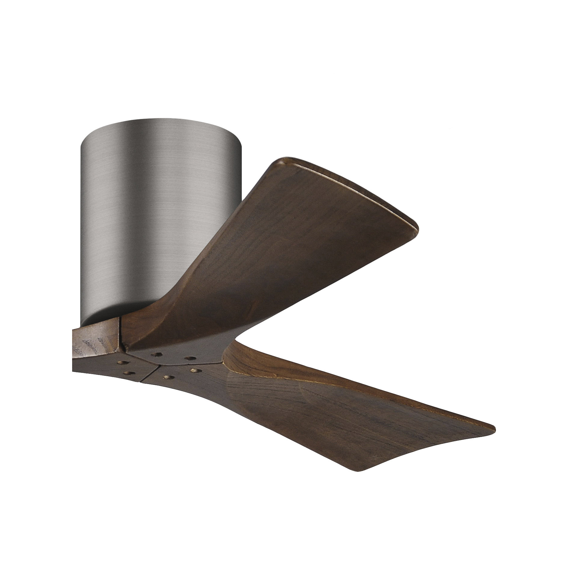 Olivier 3 Blade Ceiling Fan, Brushed Pewter, Walnut Tone, 42"