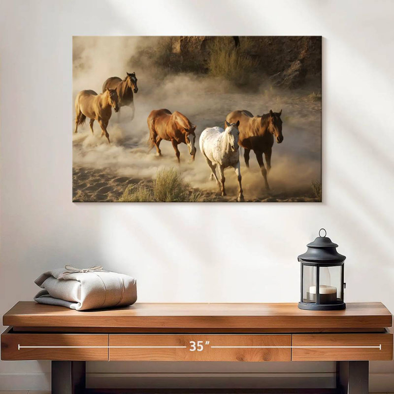 Galloping Wild Horses, 16" H x 24" W