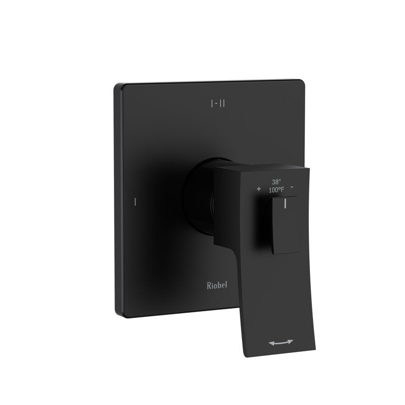 Zendo™ 1/2" Therm & Pressure Balance Faucet Trim with up to 3 Functions, Black