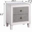Table de chevet 2 tiroirs gris rustique et blanc vieilli