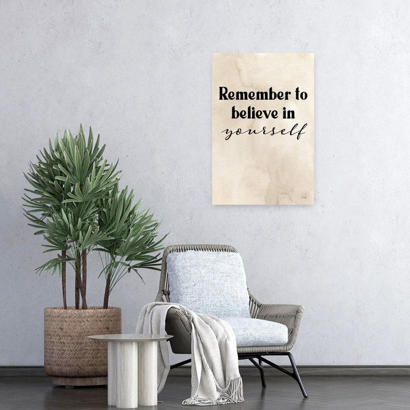 «Believe In Yourself», art contemporain abstrait, H 24 po x l 16 po