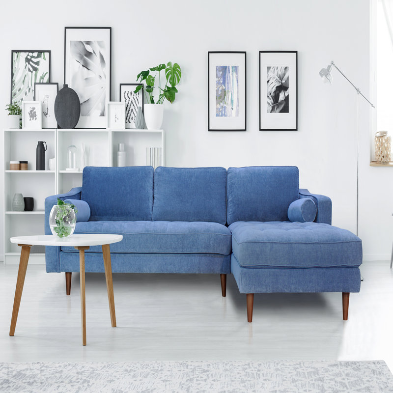 Canapé modulaire Anderson Raf - bleu denim, Orienté à droite, Bleu