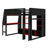 Full Gaming Loft Bed With Desk And LED Lights, Open Wardrobe And Multi-Storage Shelves